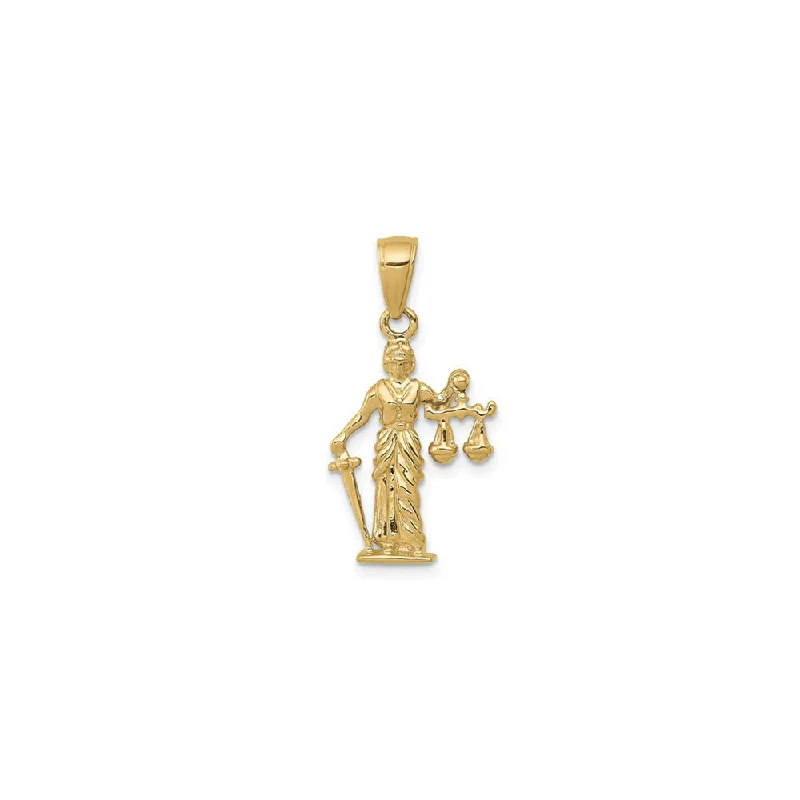 Coral - Trimmed Pendants with Seashell and Pearl AccentsCoral - Trimmed Pendants with Seashell and Pearl Accents3-D Lady of Justice & Motion Scales Pendant (14K)