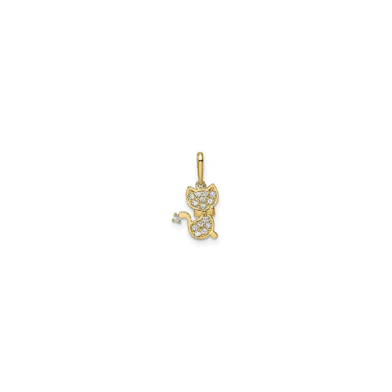 Crystal - Encrusted Pendants in the Shape of a CrownCrystal - Encrusted Pendants in the Shape of a CrownBejeweled Kitty Pendant (14K)