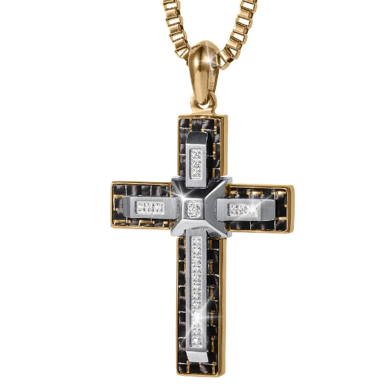 Medallion - Pendant Necklaces with Intricate Relief - Style ArtworkMedallion - Pendant Necklaces with Intricate Relief - Style ArtworkCarbon Valor Cross Pendant