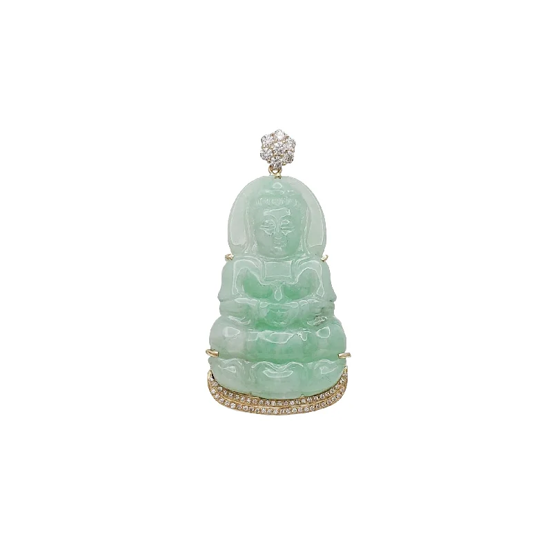 Resin Pendants with Encapsulated Butterfly WingsResin Pendants with Encapsulated Butterfly WingsDiamond Frame GuanYin Jade Pendant (14K)