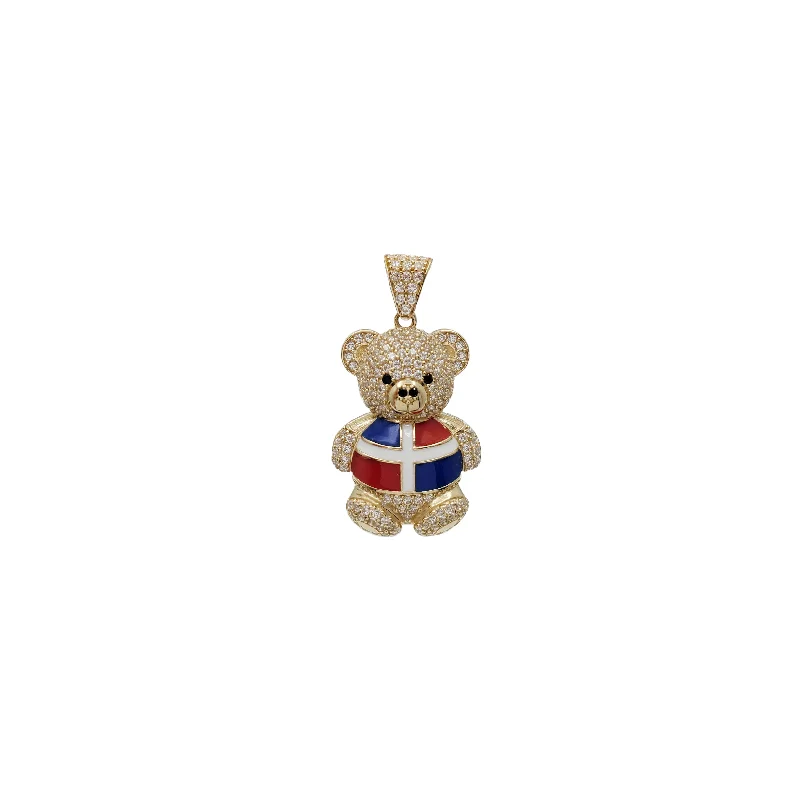 Resin Pendants with Encapsulated Butterfly WingsResin Pendants with Encapsulated Butterfly WingsDominican Flag Bear Pendant (14K)