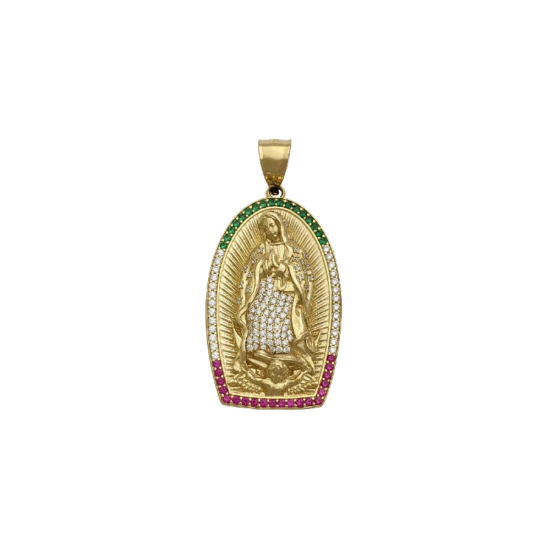 Obsidian Pendants with Shiny Mirror - Like SurfacesObsidian Pendants with Shiny Mirror - Like SurfacesIced-Out Mexican Shrine Virgin Mary Lady of Guadalupe Pendant (14K)