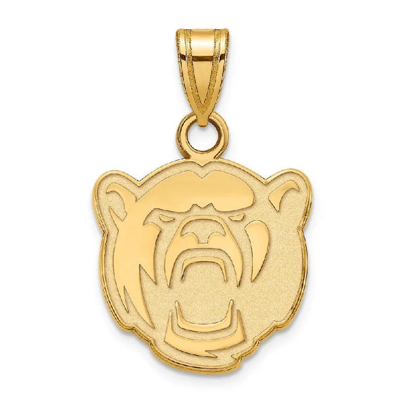 Turquoise - Inlaid Pendants with Southwest - Style Geometric PatternsTurquoise - Inlaid Pendants with Southwest - Style Geometric Patterns14k Gold Plated Silver Baylor U Small Bears Pendant