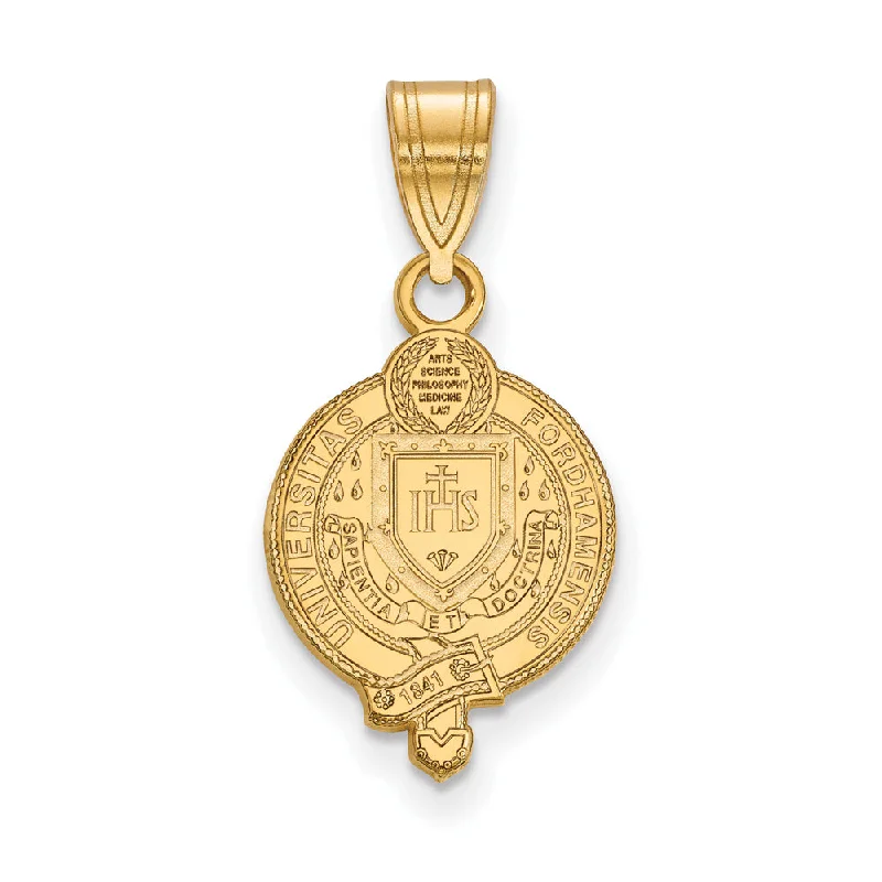 Crystal - Encrusted Pendants in the Shape of a CrownCrystal - Encrusted Pendants in the Shape of a Crown14k Gold Plated Silver Fordham U Medium Crest Pendant