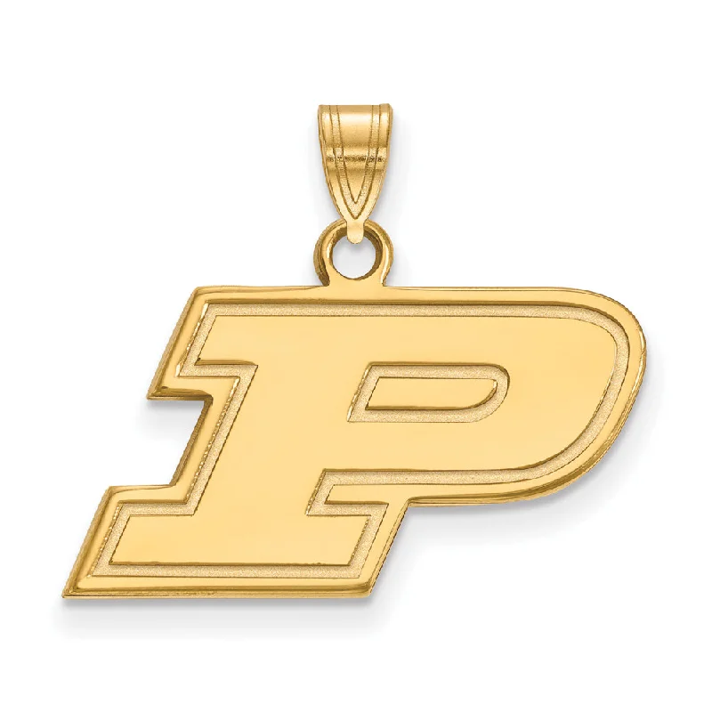 Sterling Silver Pendants with Hand - Engraved Family CrestsSterling Silver Pendants with Hand - Engraved Family Crests14k Gold Plated Silver Purdue Small Initial P Pendant