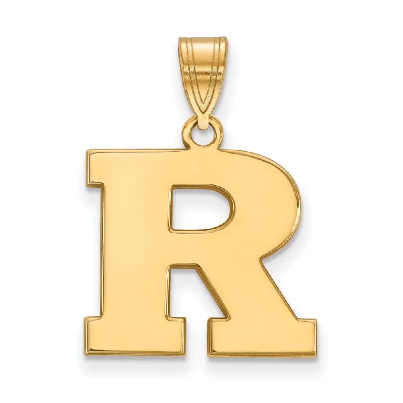 Bone - Carved Pendants with Tribal - Inspired SymbolsBone - Carved Pendants with Tribal - Inspired Symbols14k Gold Plated Silver Rutgers Medium Initial R Pendant