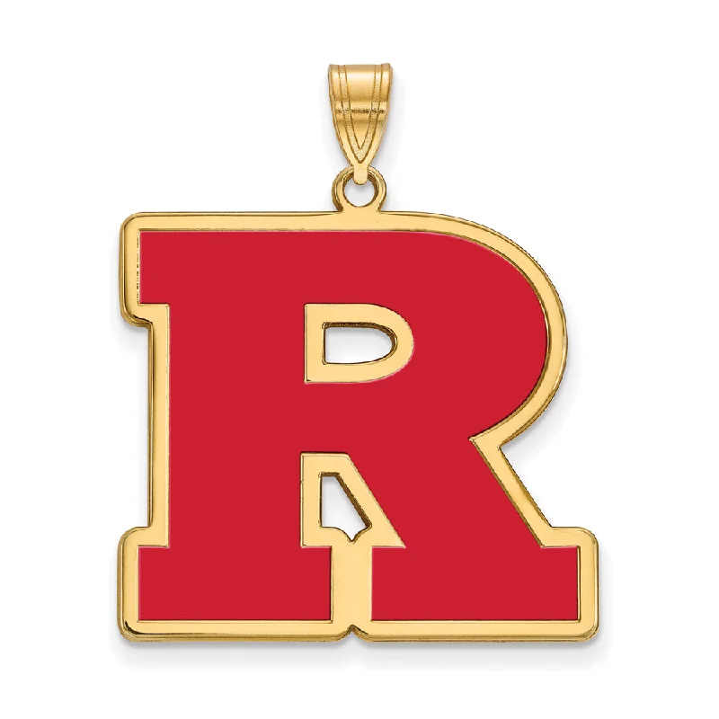 Recycled Metal Pendants with Upcycled Jewelry ComponentsRecycled Metal Pendants with Upcycled Jewelry Components14k Gold Plated Silver Rutgers XL Enamel 'R' Pendant