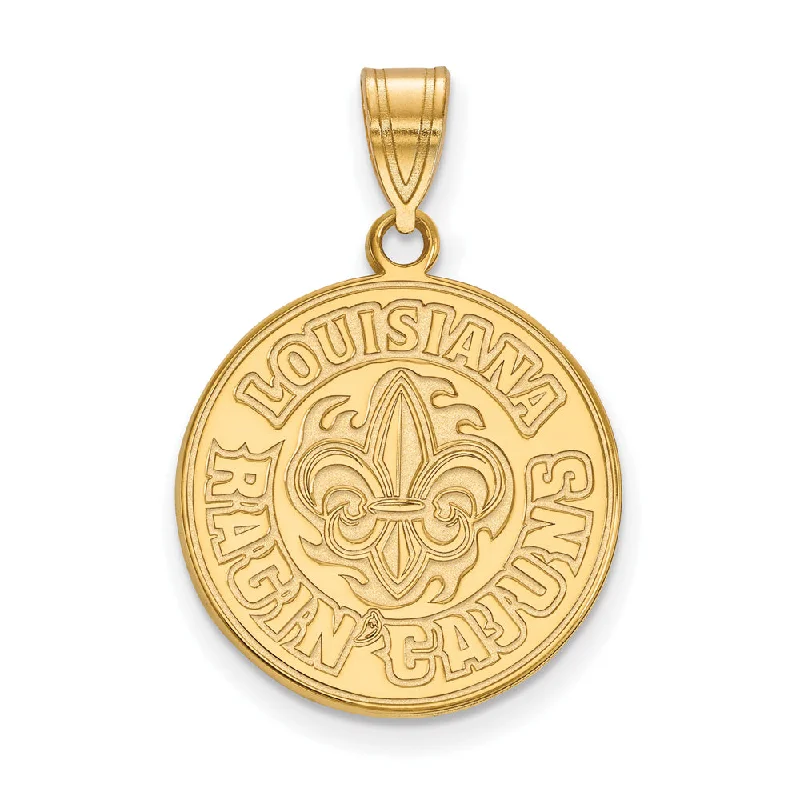 Gold - Plated Pendants with Enameled Floral BouquetsGold - Plated Pendants with Enameled Floral Bouquets14k Gold Plated Silver U. of Louisiana at Lafayette Large Pendant