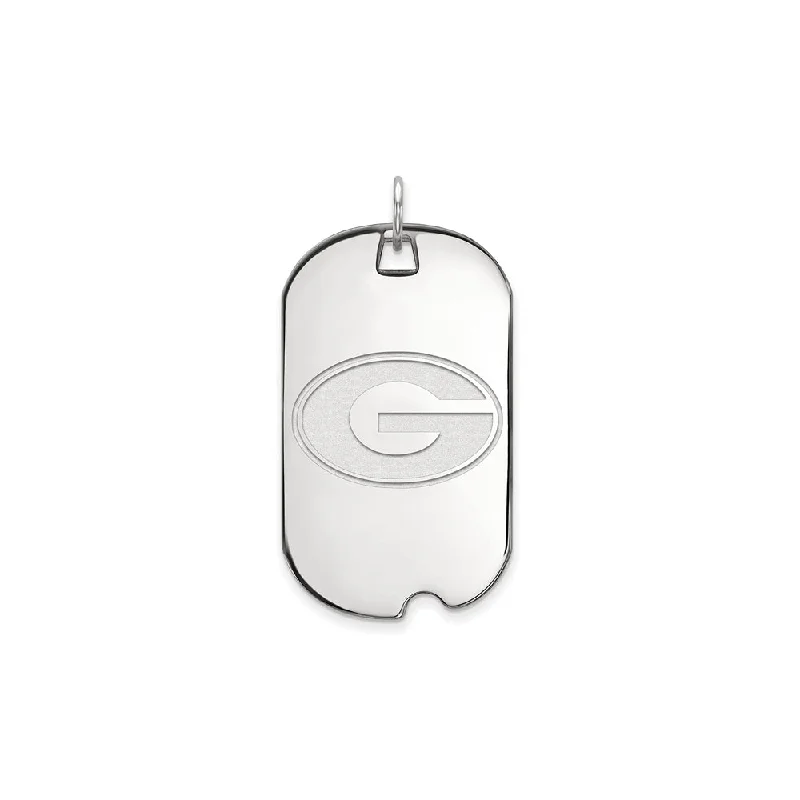 Sterling Silver Pendants with Hand - Engraved Family CrestsSterling Silver Pendants with Hand - Engraved Family CrestsSterling Silver U. of Georgia Large 'G' Dog Tag Pendant