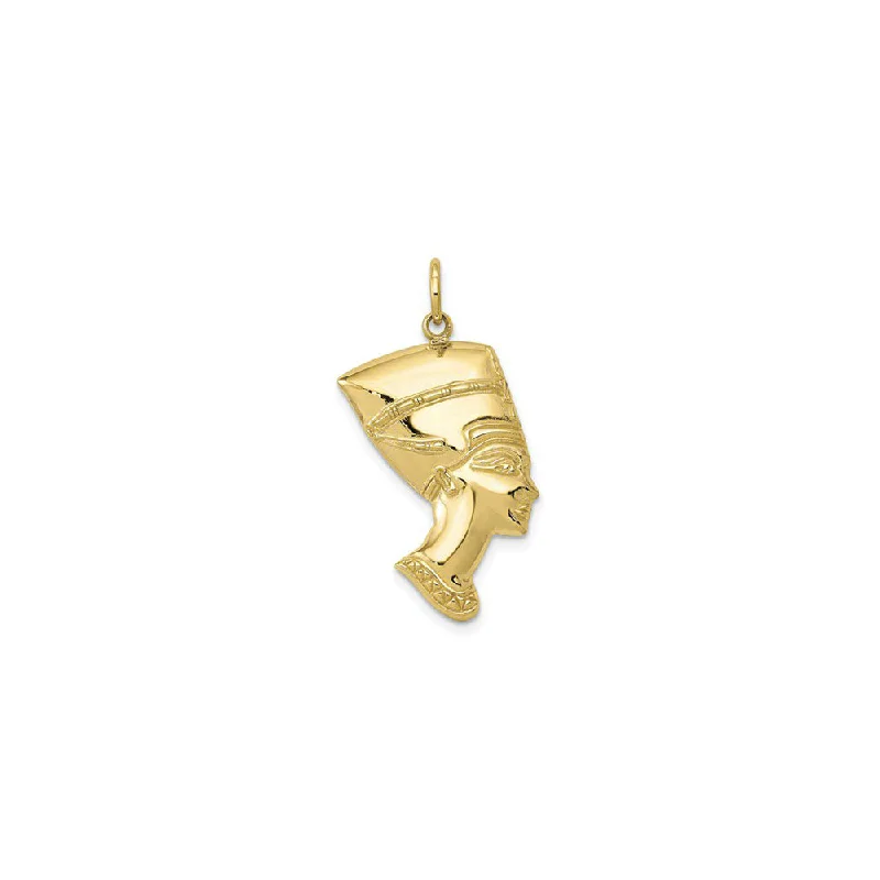 Bone - Carved Pendants with Tribal - Inspired SymbolsBone - Carved Pendants with Tribal - Inspired SymbolsNefertiti Side Profile Charm (14K)