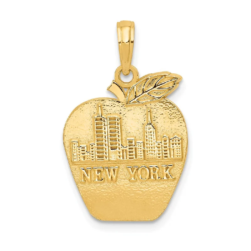 Coral - Trimmed Pendants with Seashell and Pearl AccentsCoral - Trimmed Pendants with Seashell and Pearl AccentsNew York Skyline Solid Apple Pendant in 14k Yellow Gold