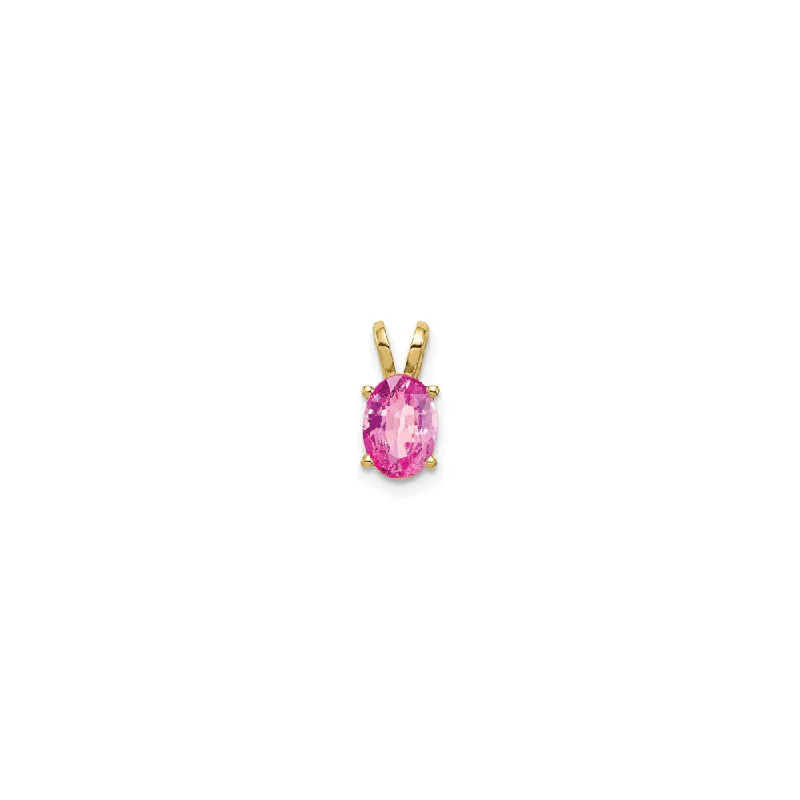 Crystal - Encrusted Pendants in the Shape of a CrownCrystal - Encrusted Pendants in the Shape of a CrownOval Pink Sapphire Pendant (14K)