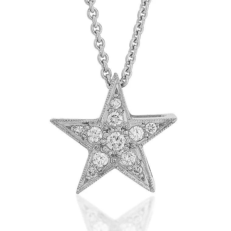 Medallion - Pendant Necklaces with Intricate Relief - Style ArtworkMedallion - Pendant Necklaces with Intricate Relief - Style ArtworkPave Diamond Star Pendant E.1146