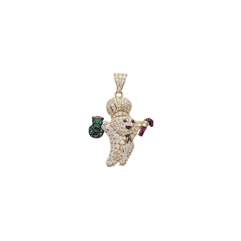 Coral - Trimmed Pendants with Seashell and Pearl AccentsCoral - Trimmed Pendants with Seashell and Pearl AccentsZirconia Pillsbury Doughboy  Pendant (14K)