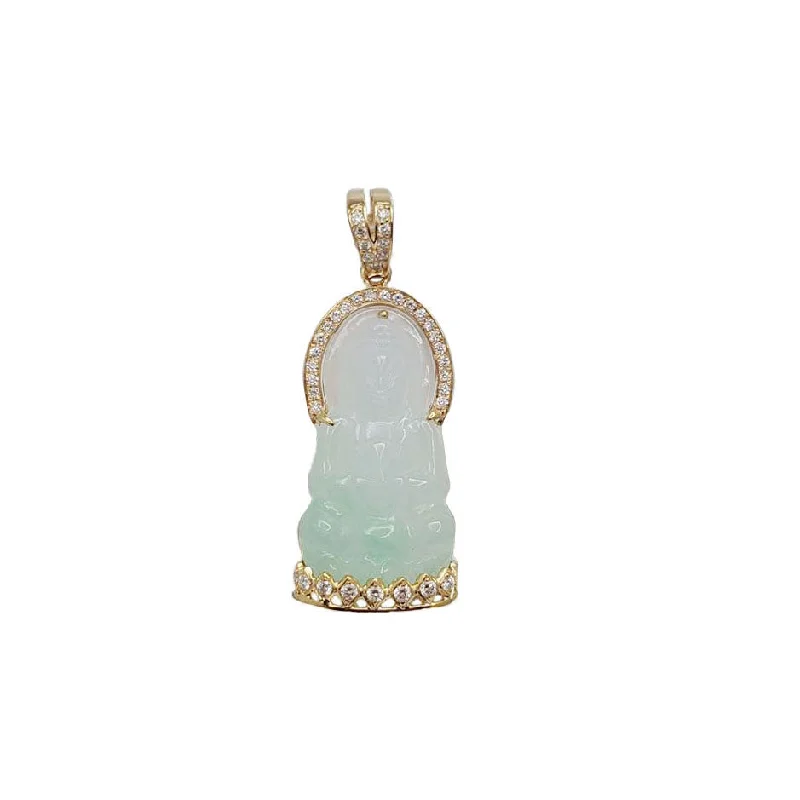 Coral - Trimmed Pendants with Seashell and Pearl AccentsCoral - Trimmed Pendants with Seashell and Pearl AccentsDiamond GuanYin Jade Pendant (14K)