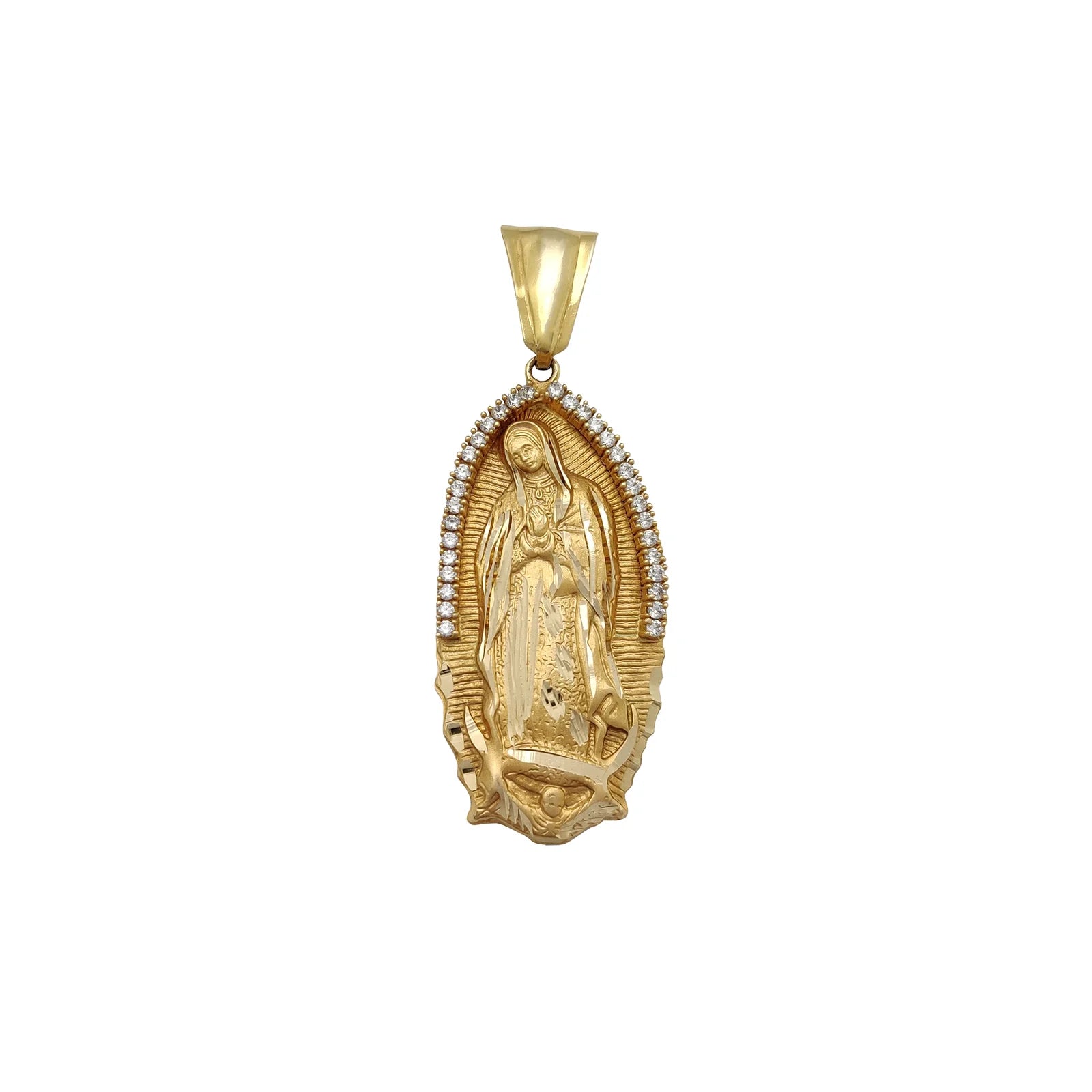 Opal - Set Pendants with Iridescent Fire - Opal CentersOpal - Set Pendants with Iridescent Fire - Opal CentersStone-Set Oval Virgin Mary Pendant (14K)