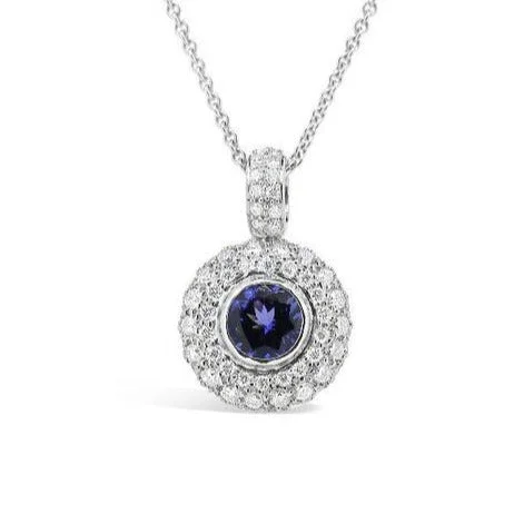 Owl - Shaped Pendant Necklaces with Crystal - Studded EyesOwl - Shaped Pendant Necklaces with Crystal - Studded EyesTanzanite & Diamond Cluster Pendant  E.1061