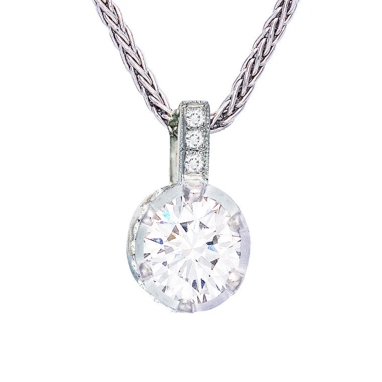 Compass - Pendant Necklaces with Glow - in - the - Dark Dial FeaturesCompass - Pendant Necklaces with Glow - in - the - Dark Dial Features'Angel' Solitaire Diamond Pendant  E.1053